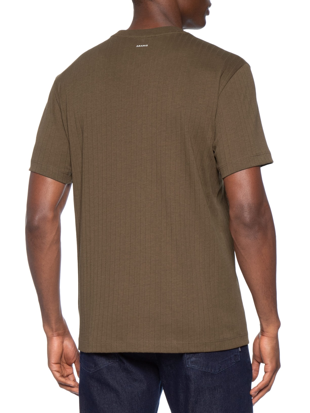 Camiseta Masculina Em Algodão Canelado Marrom Aramis