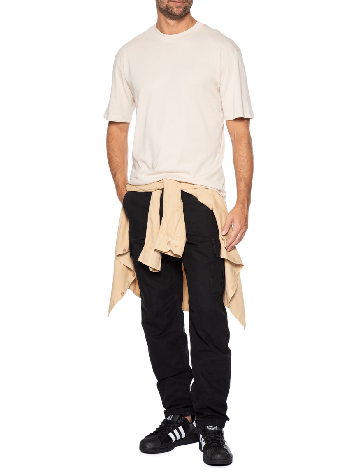 Camiseta Masculina Em Algodão Orgânico Bege Jack & Jones