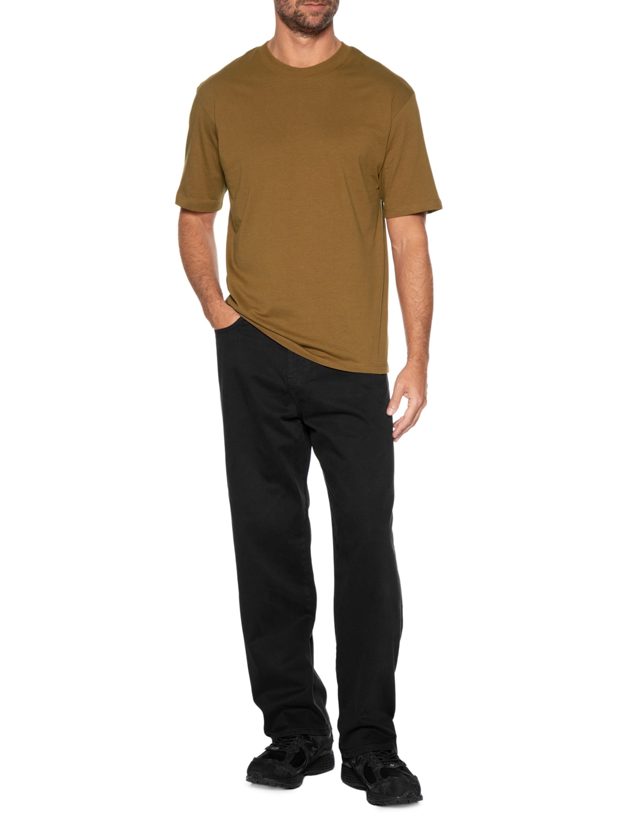 Camiseta Masculina Em Algodão Orgânico Marrom Jack & Jones