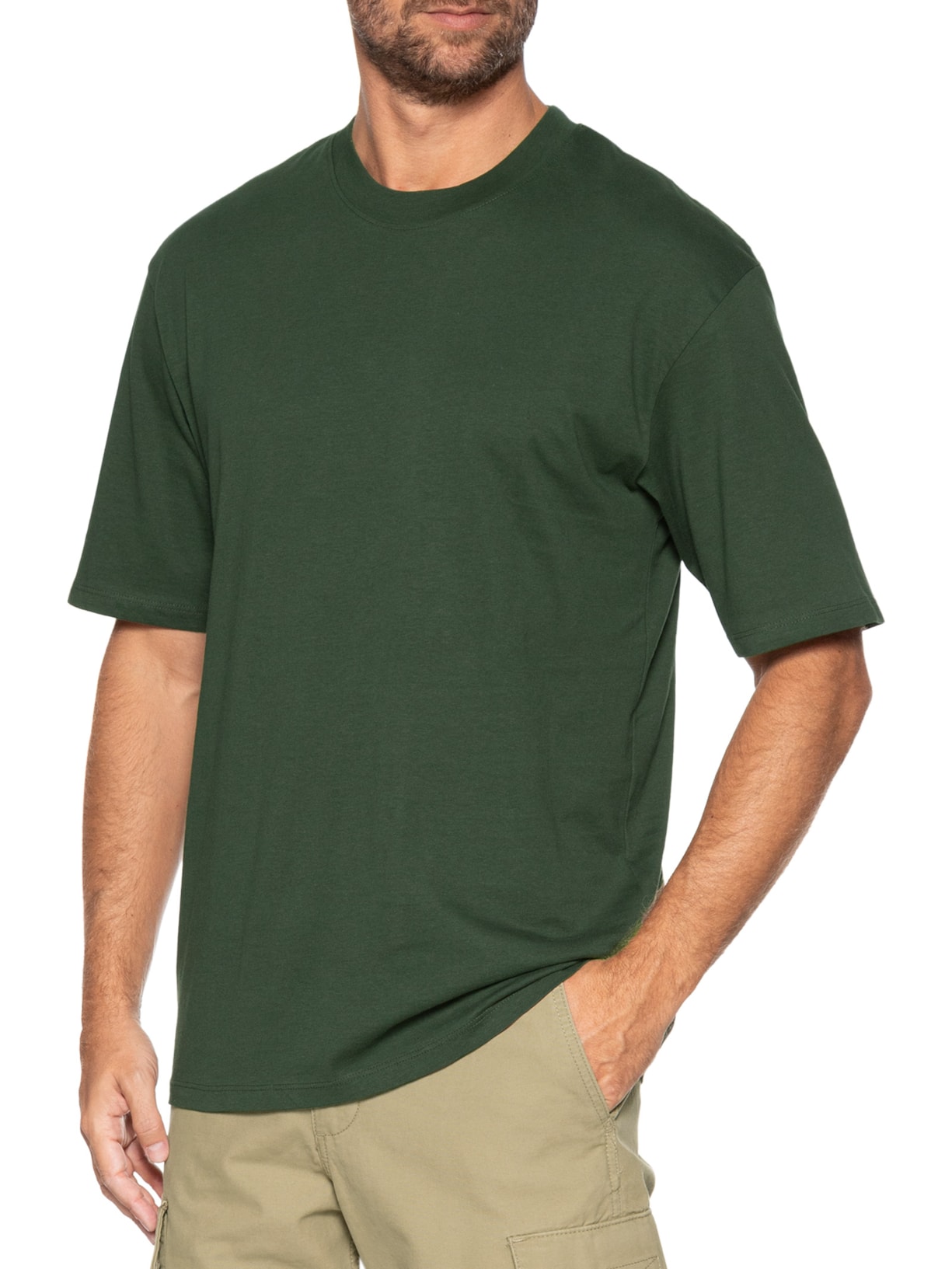 Camiseta Masculina Em Algodão Orgânico Verde Jack & Jones