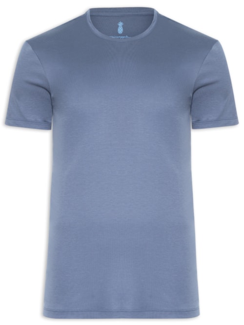 Camiseta Masculina Em Algodão Pima Peruano - Azul