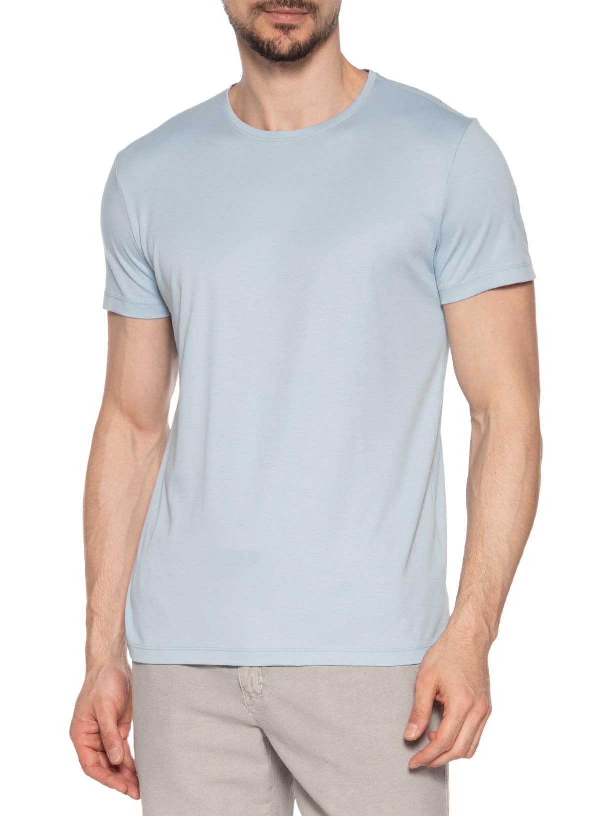 Camiseta Masculina Em Algodão Pima Peruano Azul Pineapple