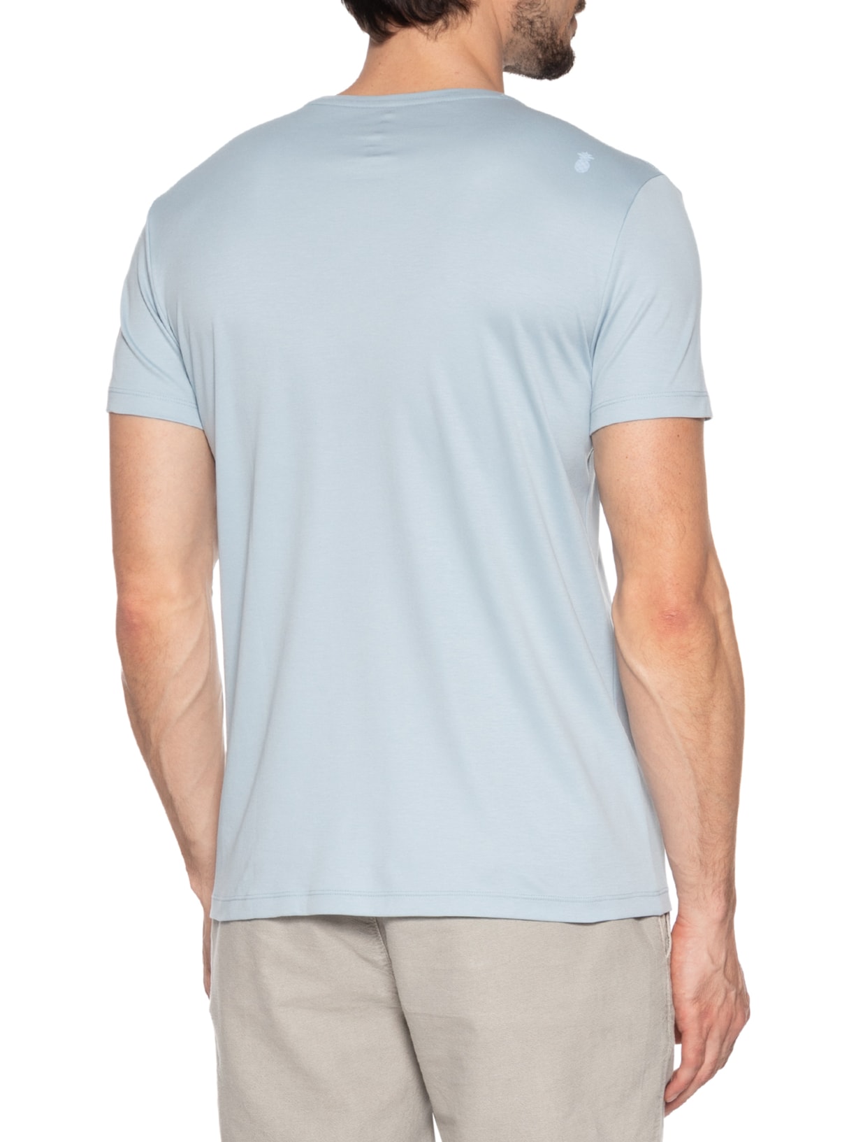 Camiseta Masculina Em Algodão Pima Peruano Azul Pineapple