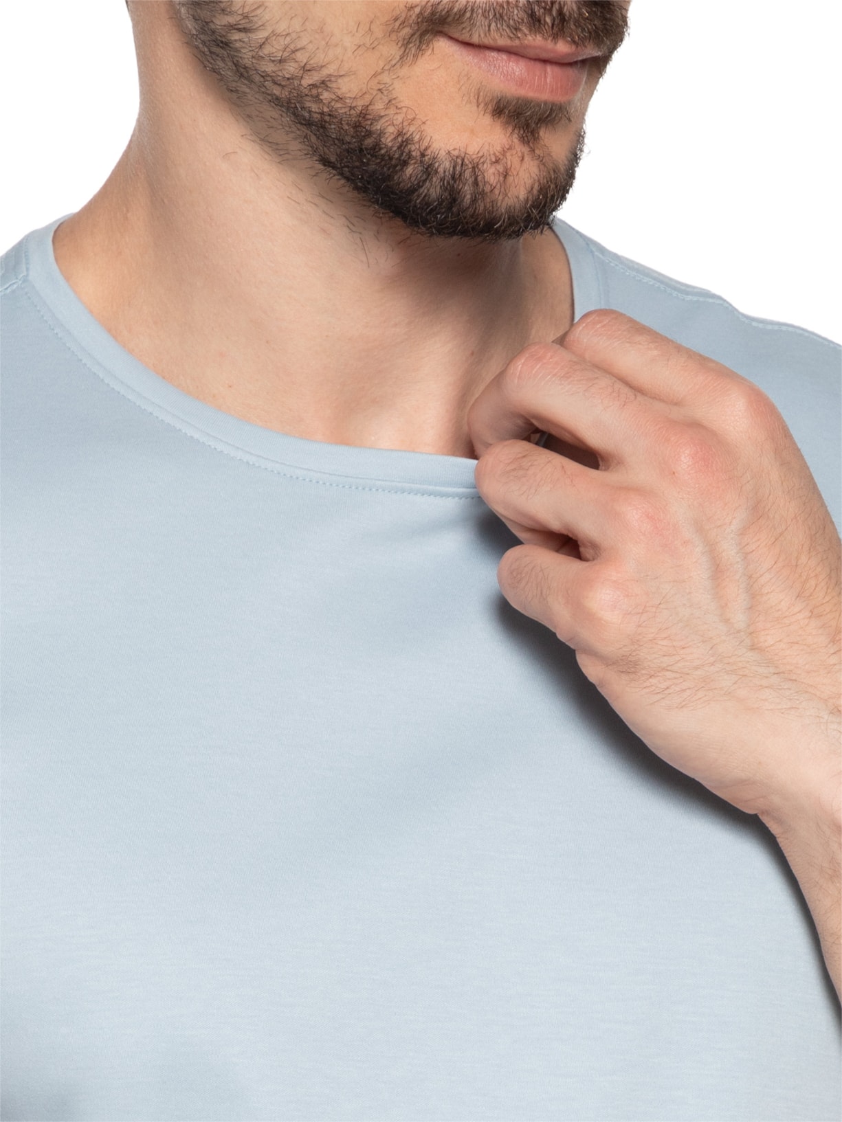 Camiseta Masculina Em Algodão Pima Peruano Azul Pineapple