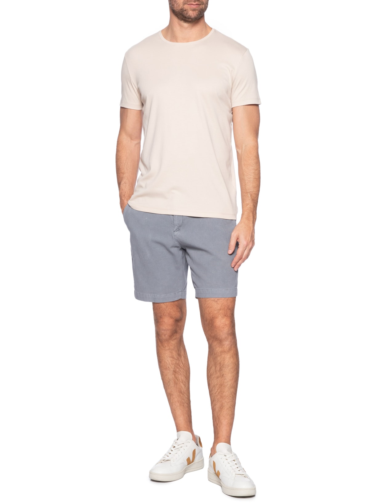 Camiseta Masculina Em Algodão Pima Peruano Bege Pineapple