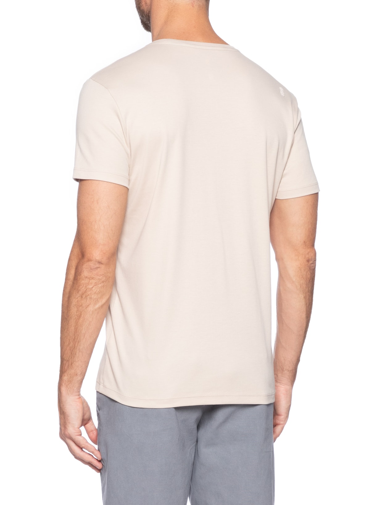 Camiseta Masculina Em Algodão Pima Peruano Bege Pineapple