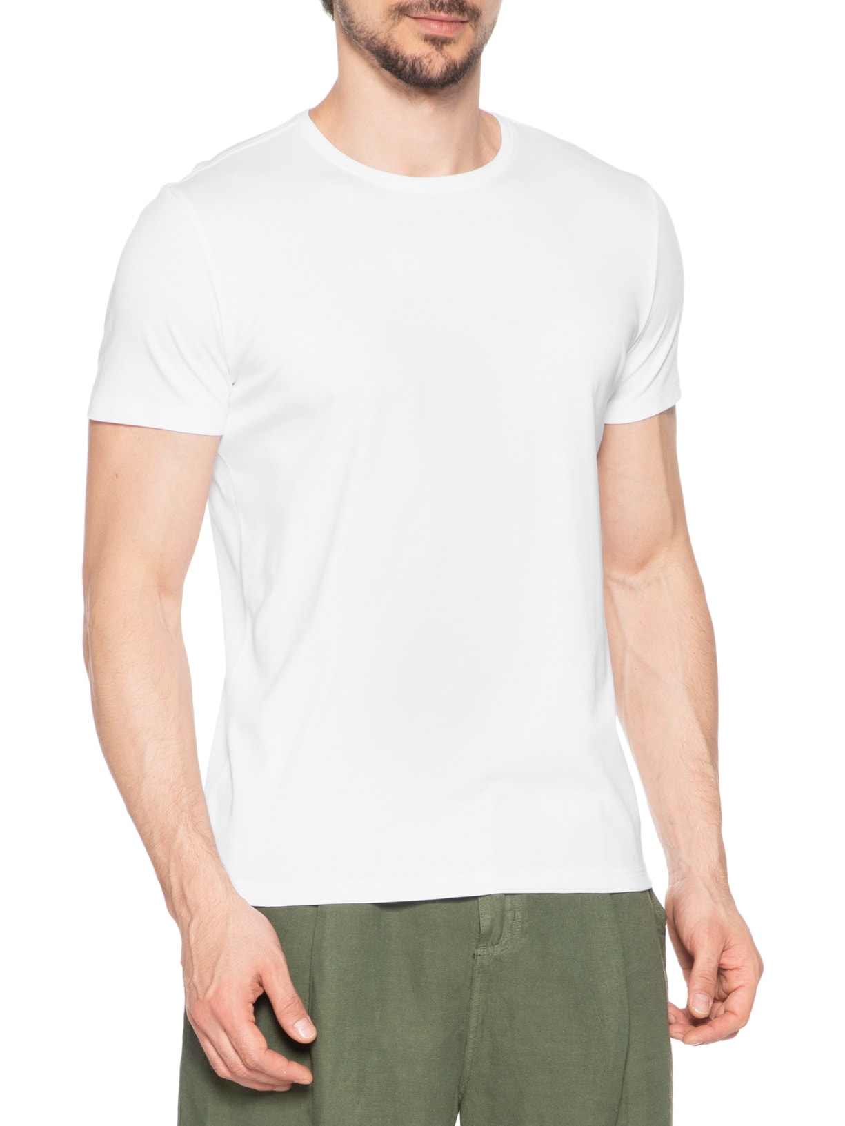 Camiseta Masculina Em Algodão Pima Peruano Branco Pineapple