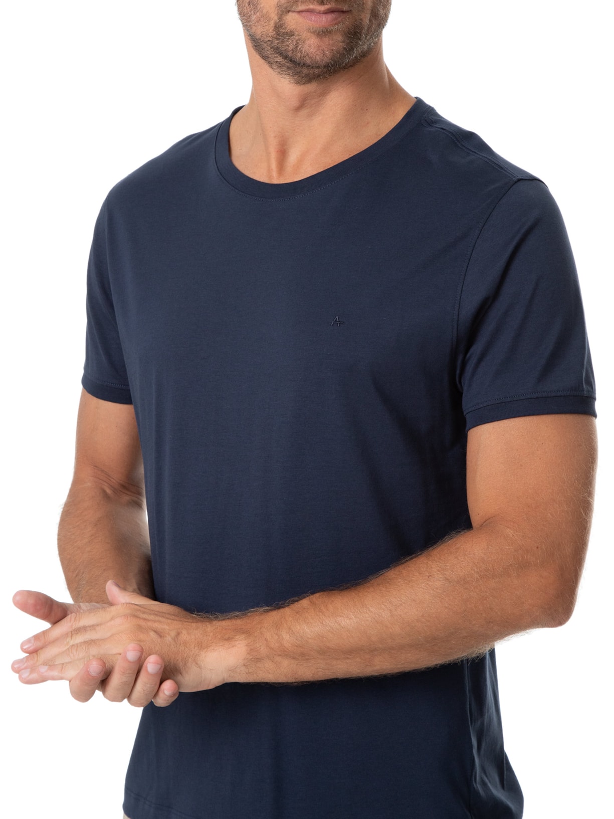 Camiseta Masculina em Algodão Pima Surton Azul Aramis