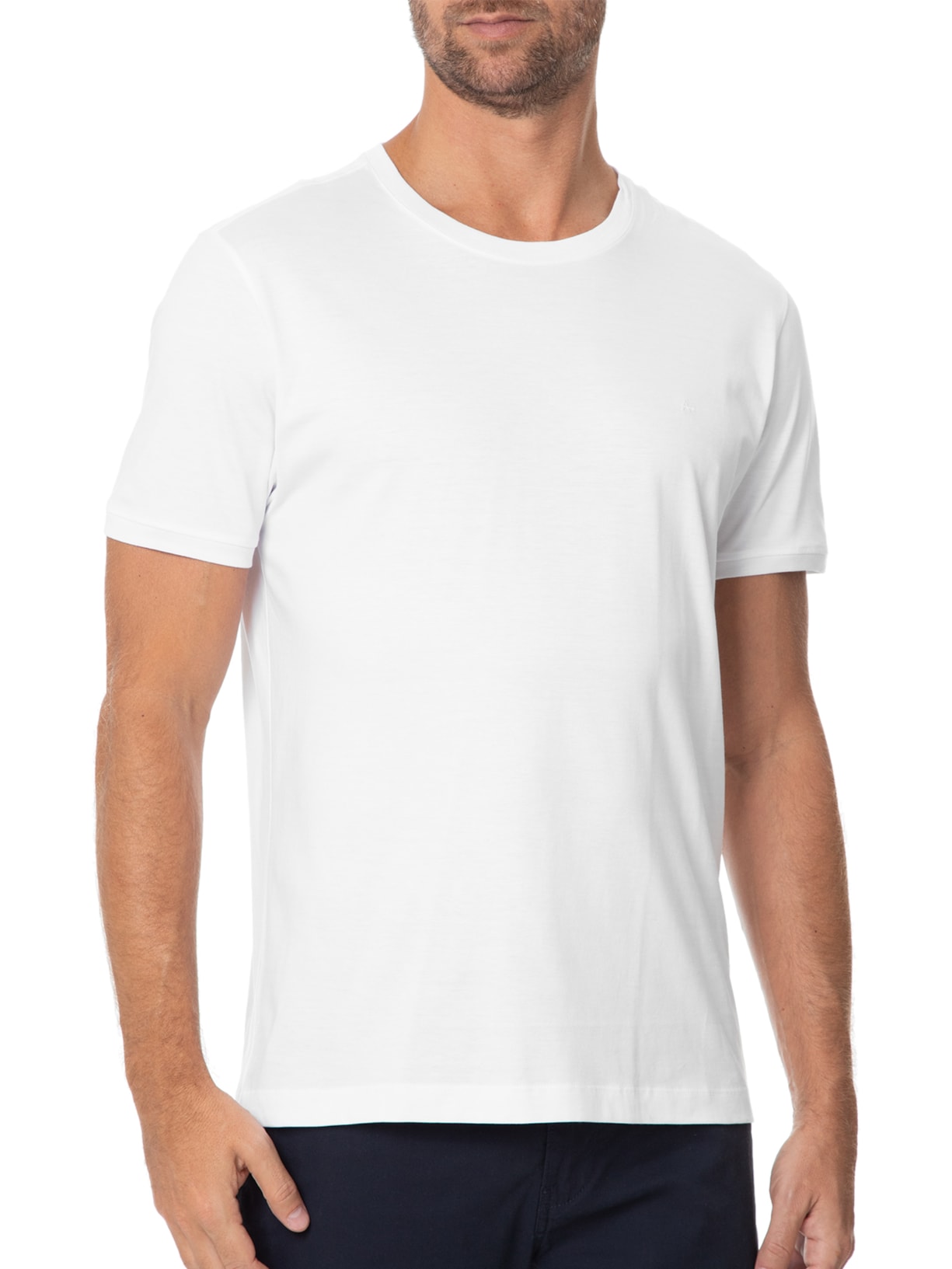 Camiseta Masculina Em Algodão Pima Surton Branco Aramis