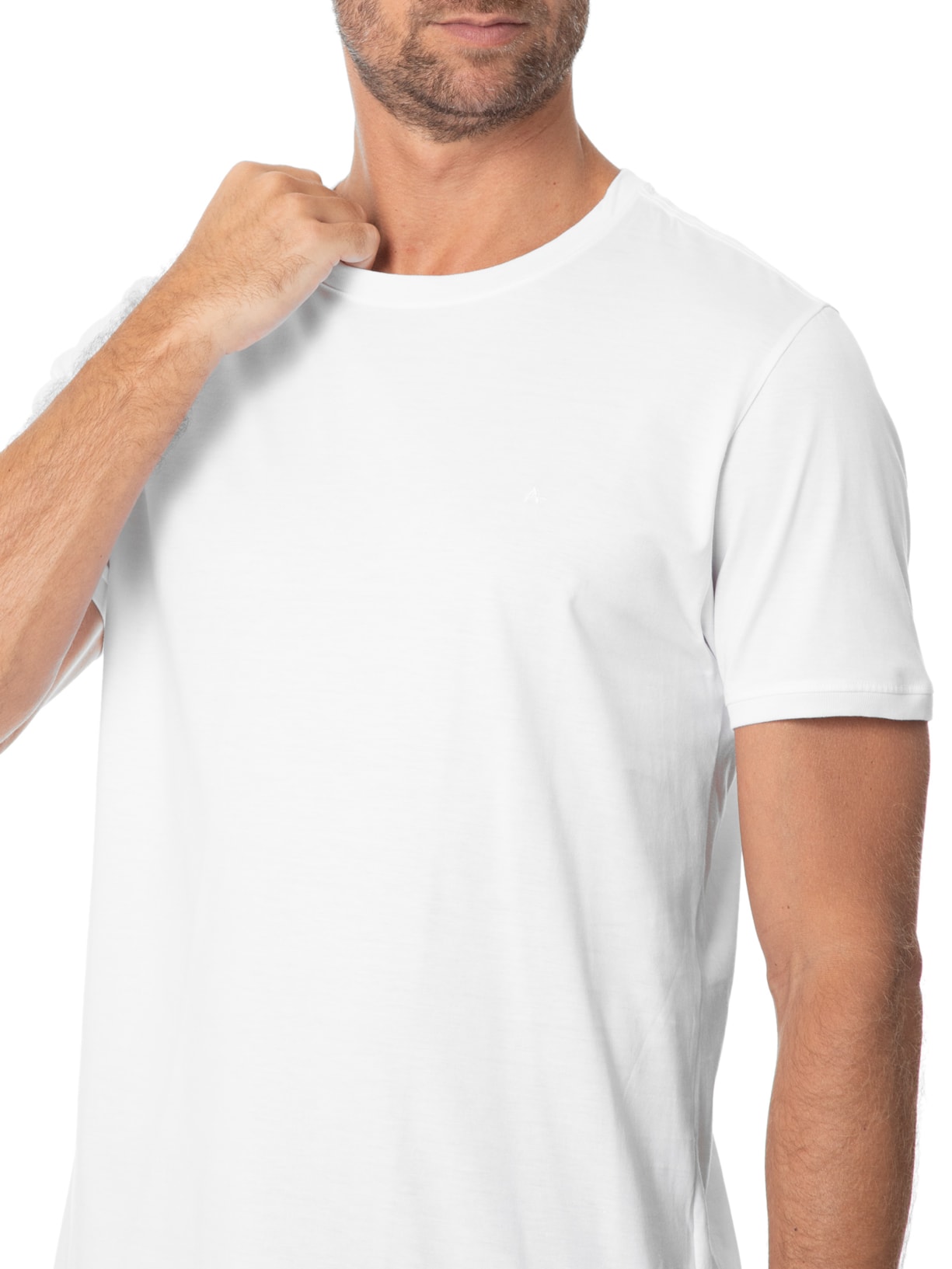 Camiseta Masculina Em Algodão Pima Surton Branco Aramis