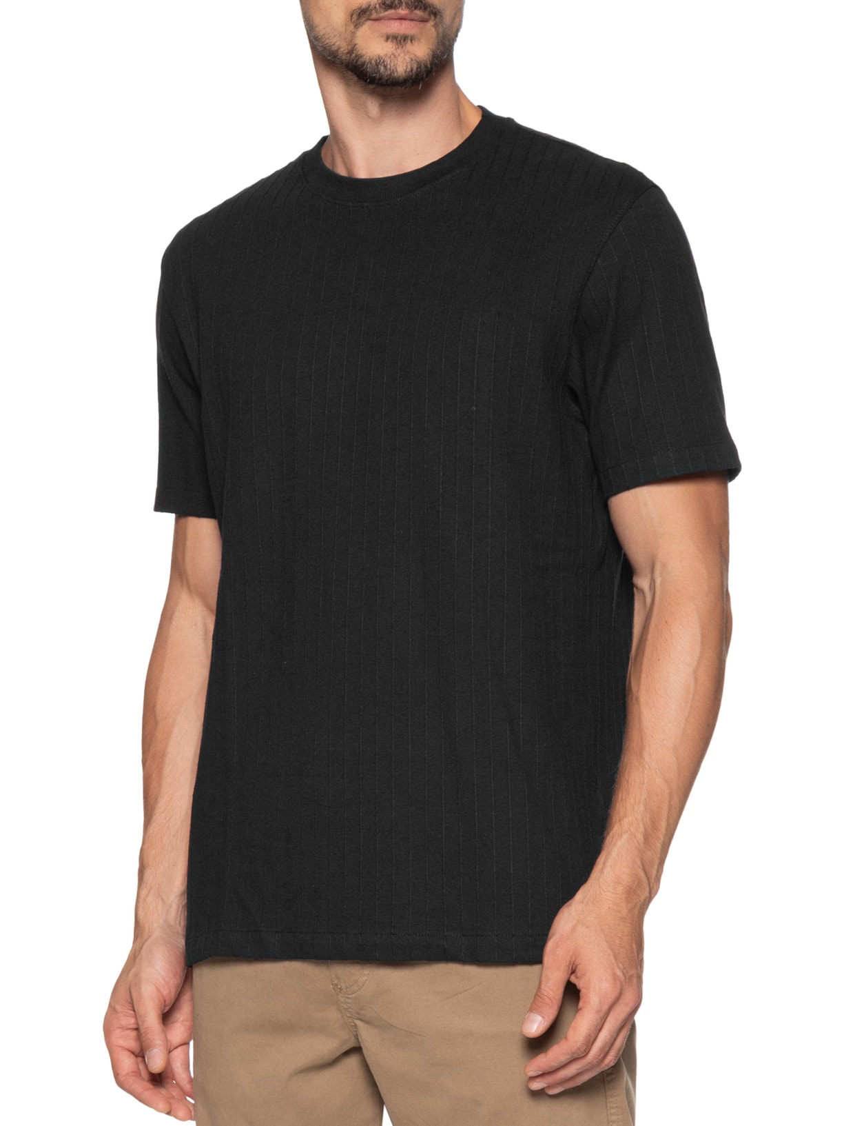 Camiseta Masculina Em Malha Pique Confort Fit Texturizada Preto Hering