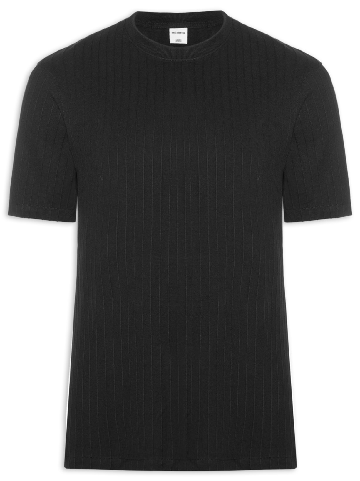 Camiseta Masculina Em Malha Pique Confort Fit Texturizada - Preto