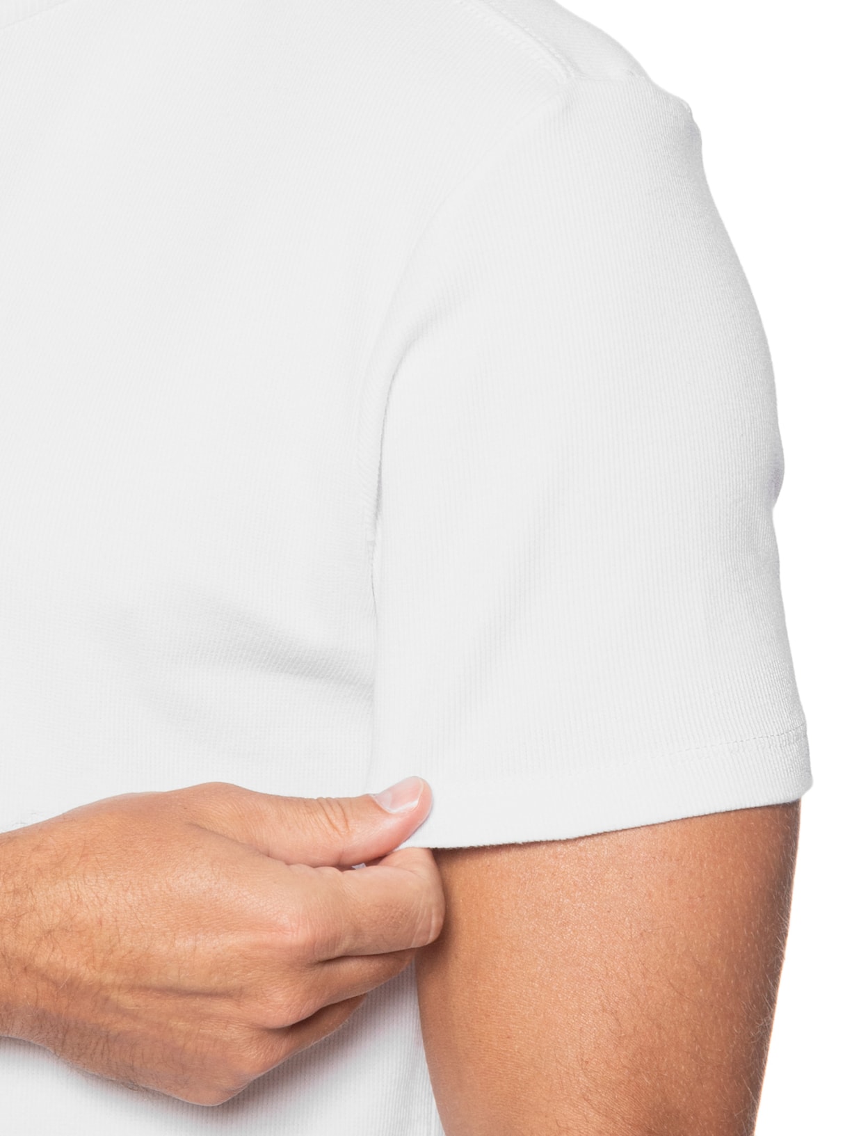 Camiseta Masculina Em Ribana Com Logo Monograma Branco Calvin Klein Jeans