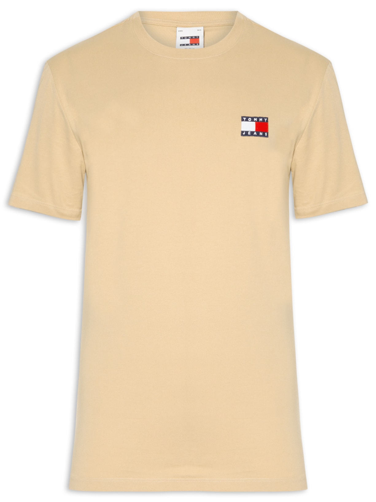 Camiseta Masculina Emblema Regular Fit Em Algodão - Bege