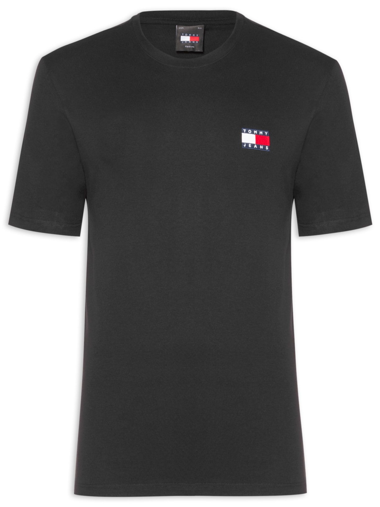 Camiseta Masculina Emblema Regular Fit Em Algodão - Preto