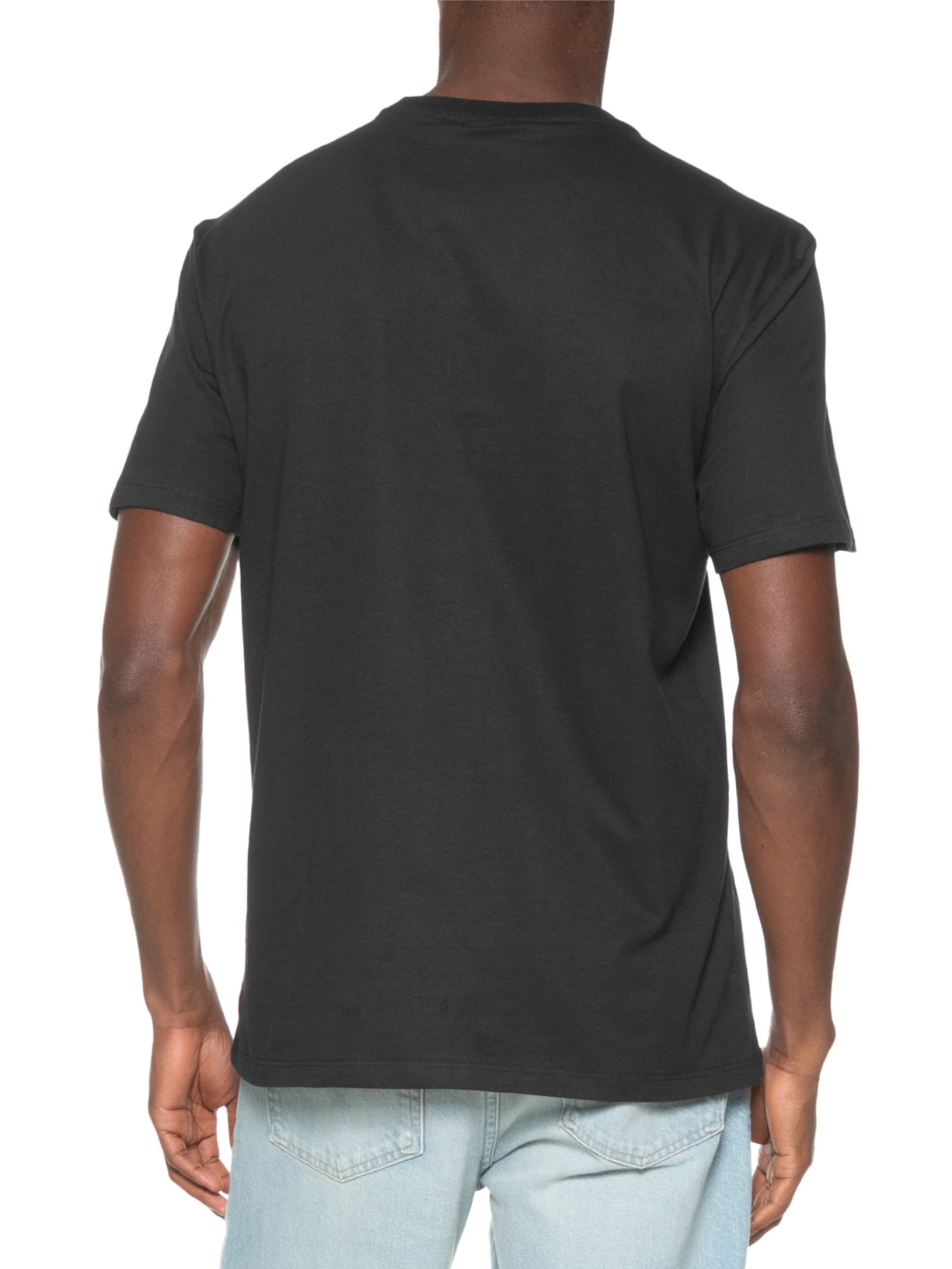 Camiseta Masculina Emblema Regular Fit Em Algodão Preto Tommy Jeans