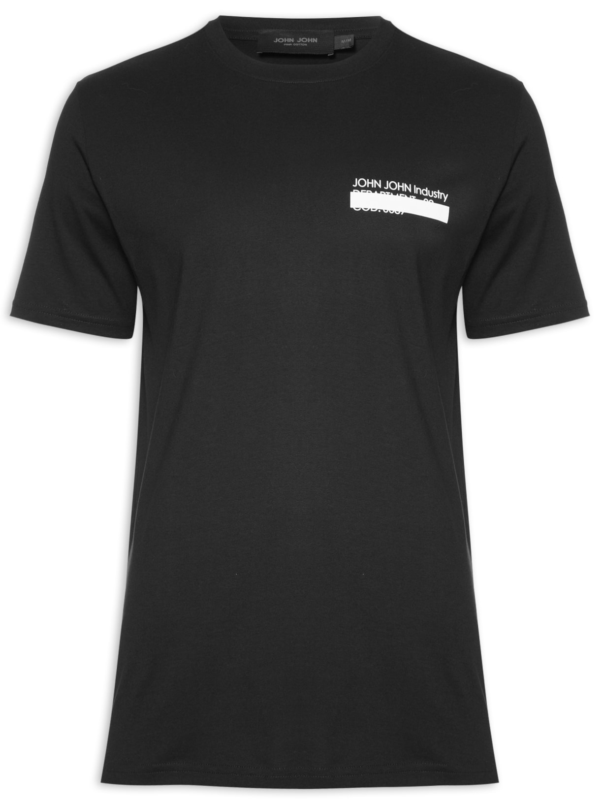 Camiseta Masculina Emboss Industry Black Preto John John