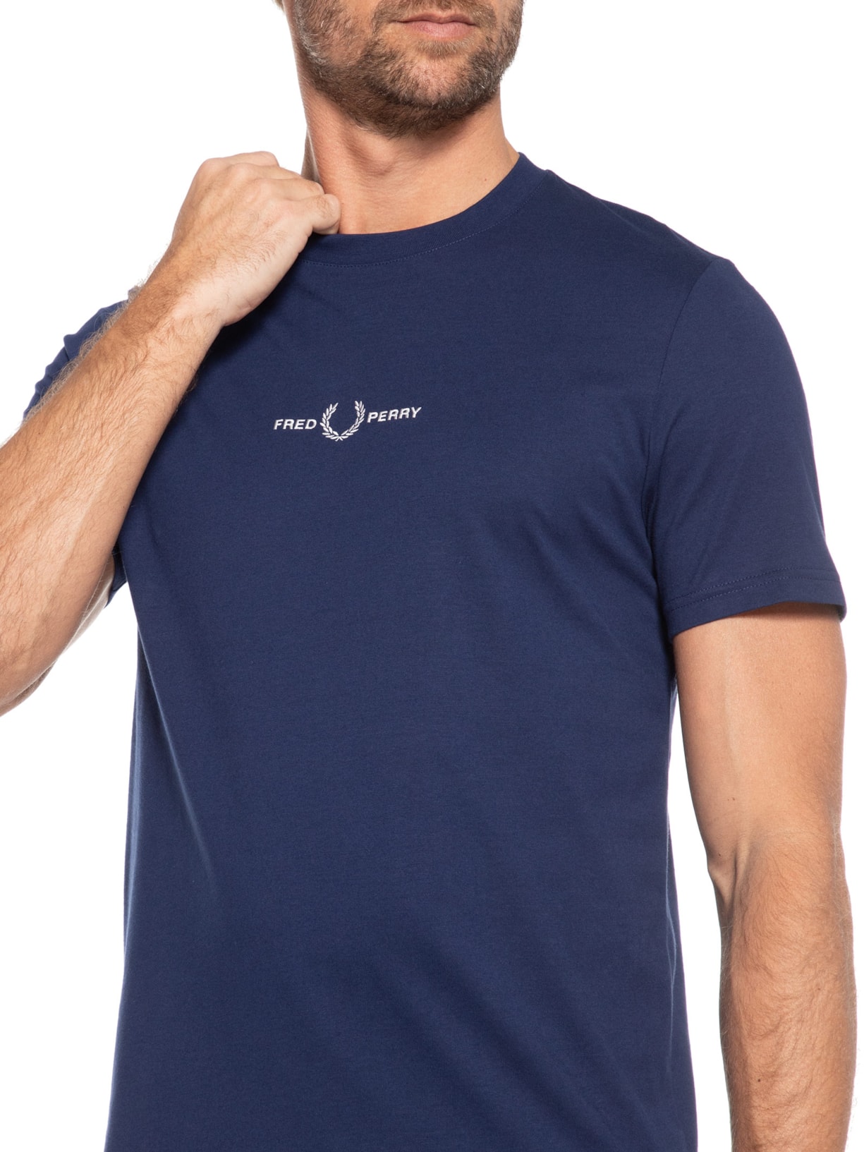 Camiseta Masculina Embroidered Azul Fred Perry