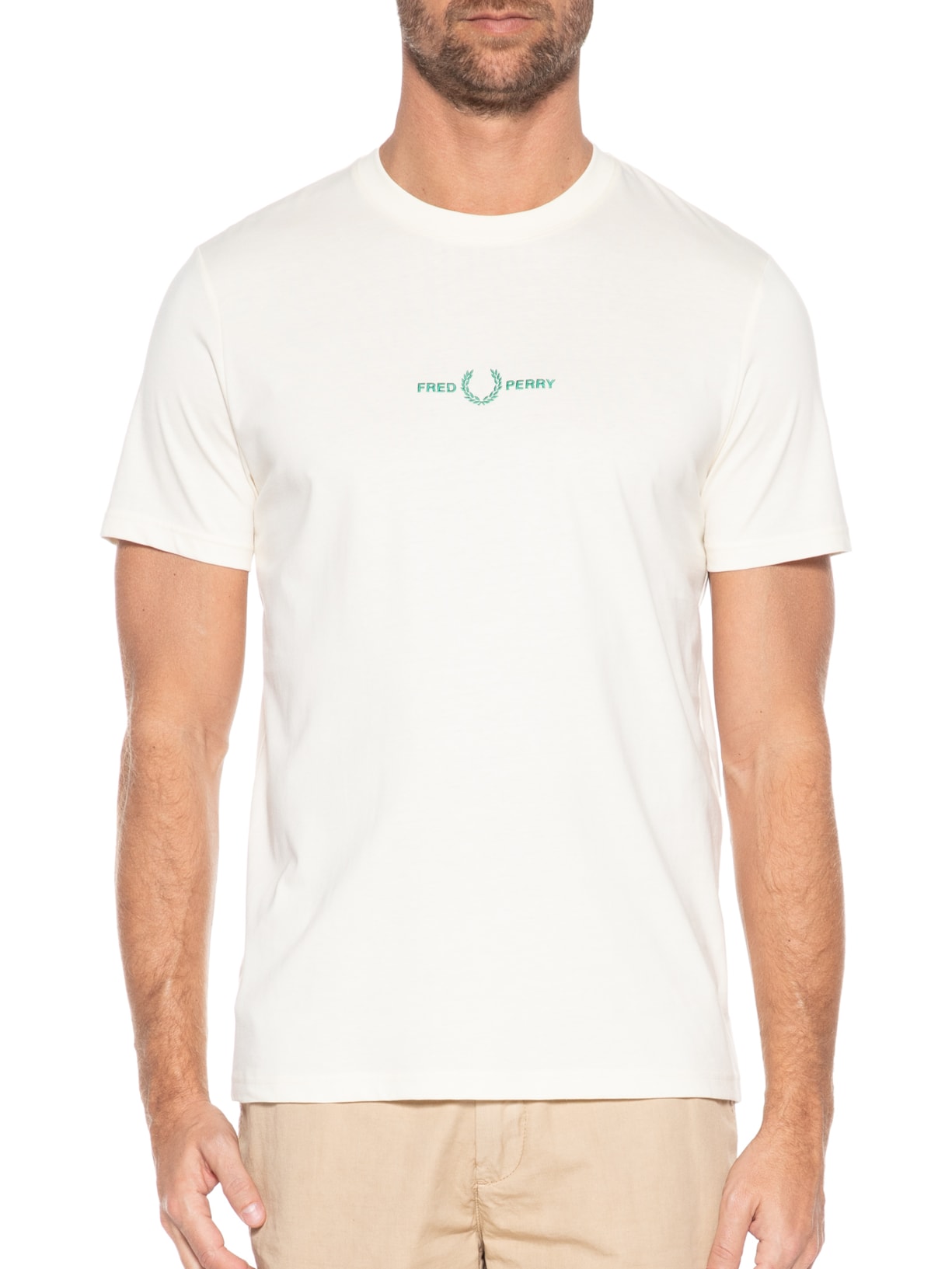 Camiseta Masculina Embroidered Bege Fred Perry