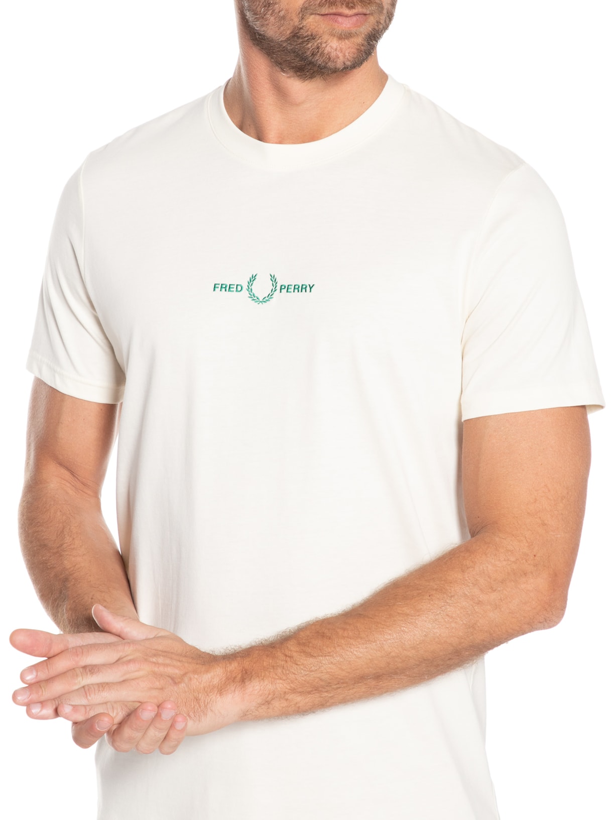 Camiseta Masculina Embroidered Bege Fred Perry