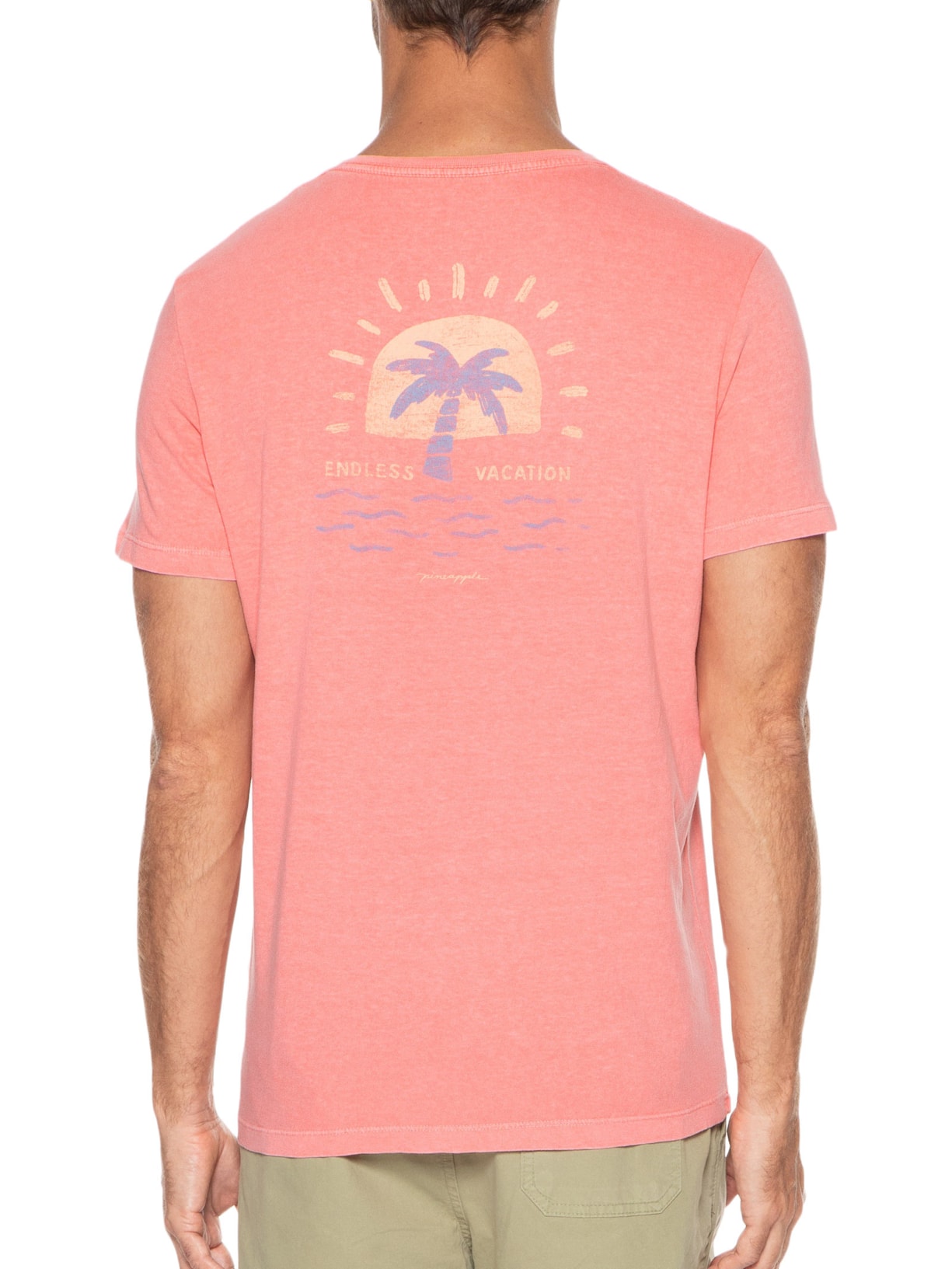 Camiseta Masculina Endless Vacation Rosa Pineapple