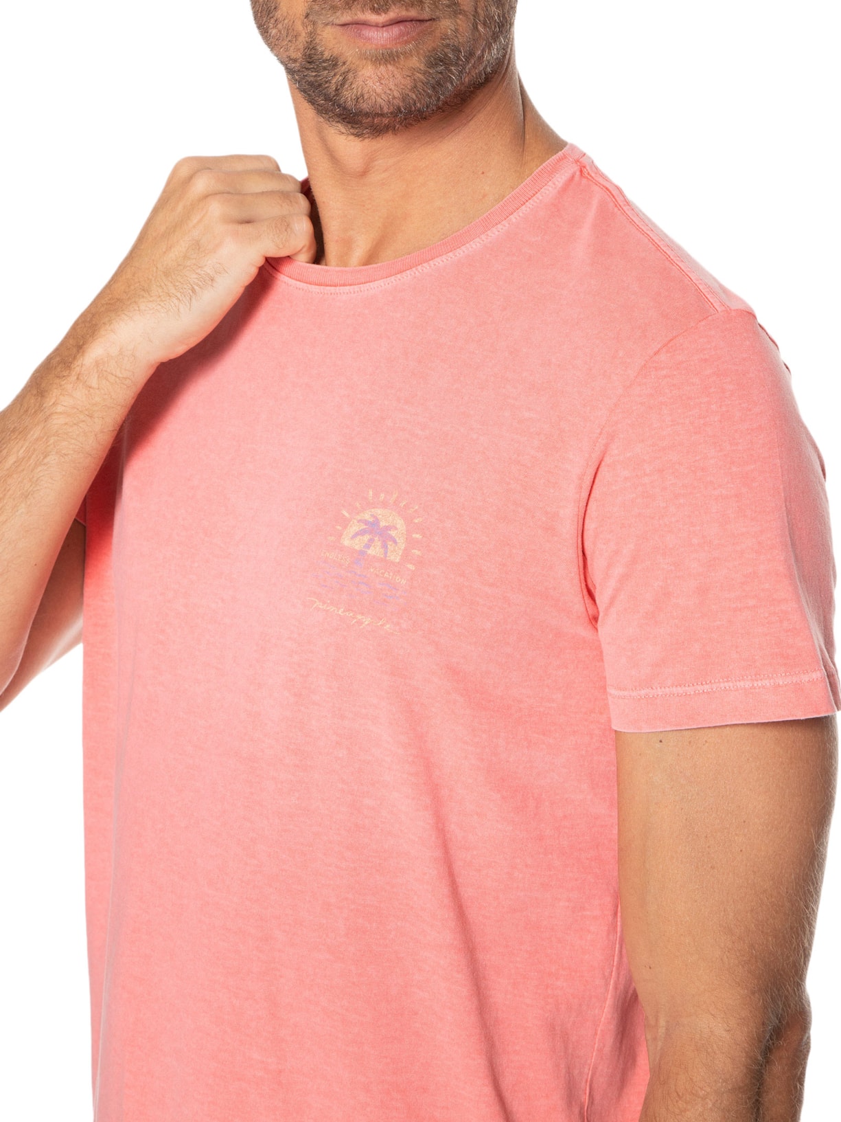 Camiseta Masculina Endless Vacation Rosa Pineapple