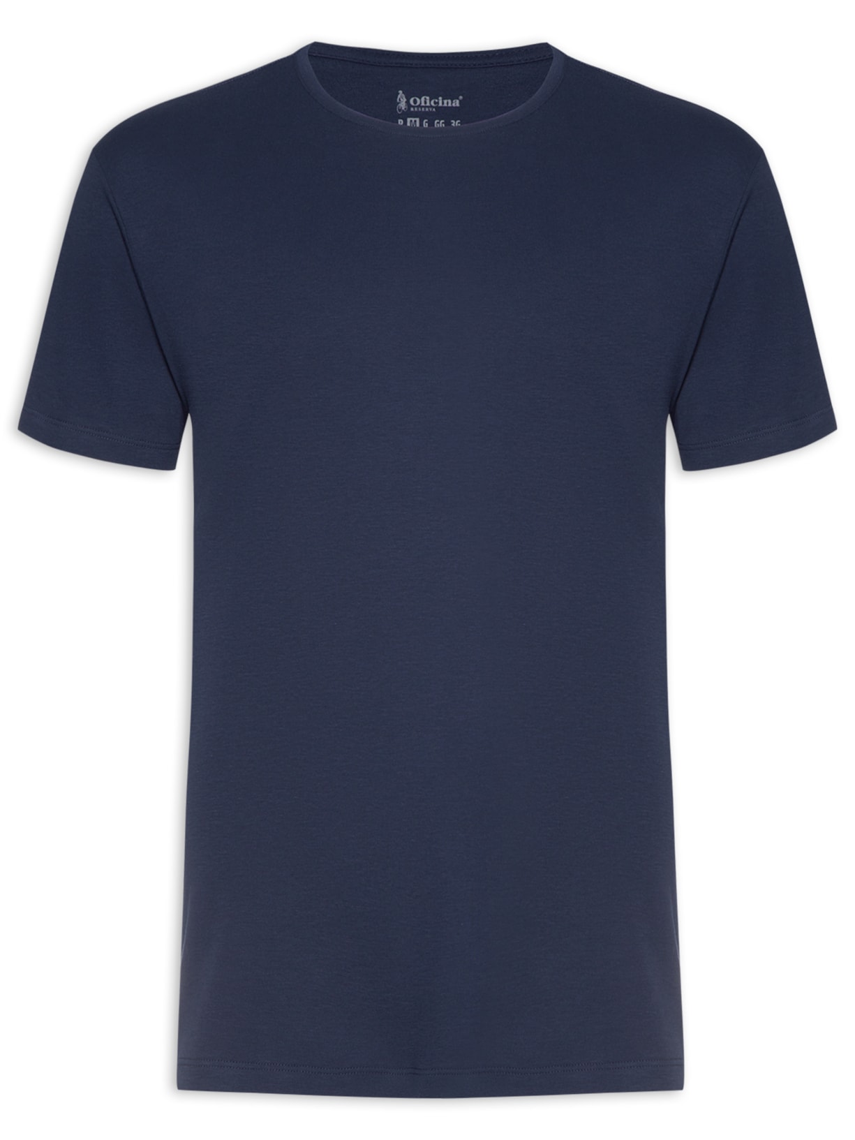 Camiseta Masculina Enxuto Pima Gola Careca - Azul