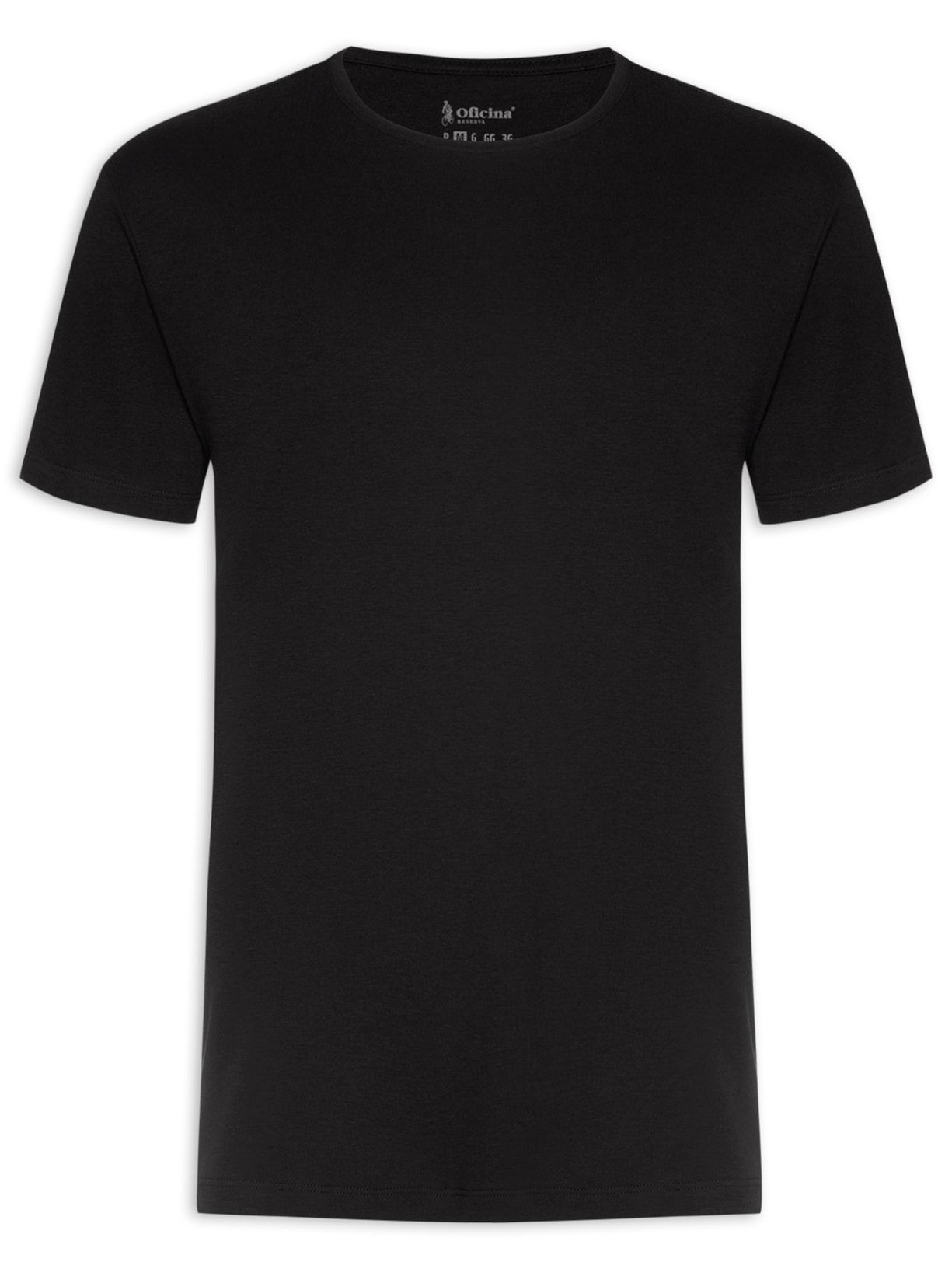 Camiseta Masculina Enxuto Pima Gola Careca - Preto