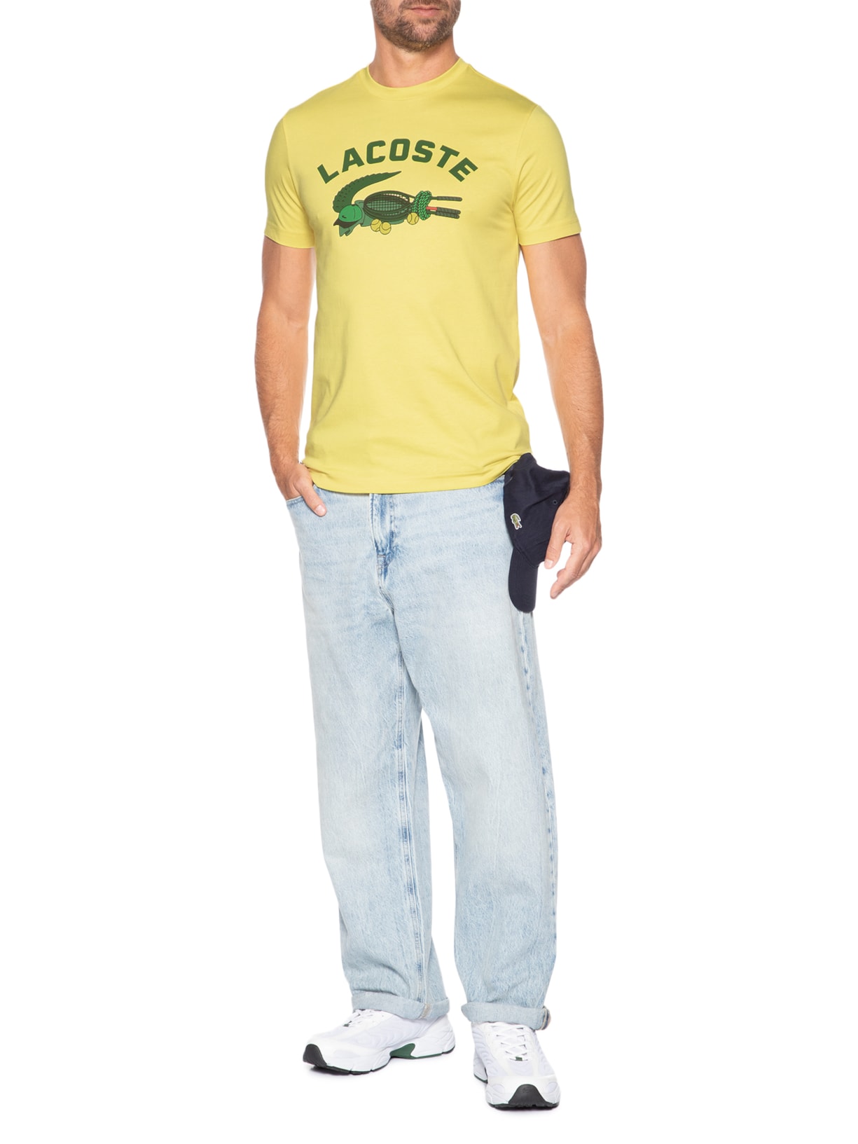 Camiseta Masculina Esportiva Tennis Ultra Dry Amarelo Lacoste