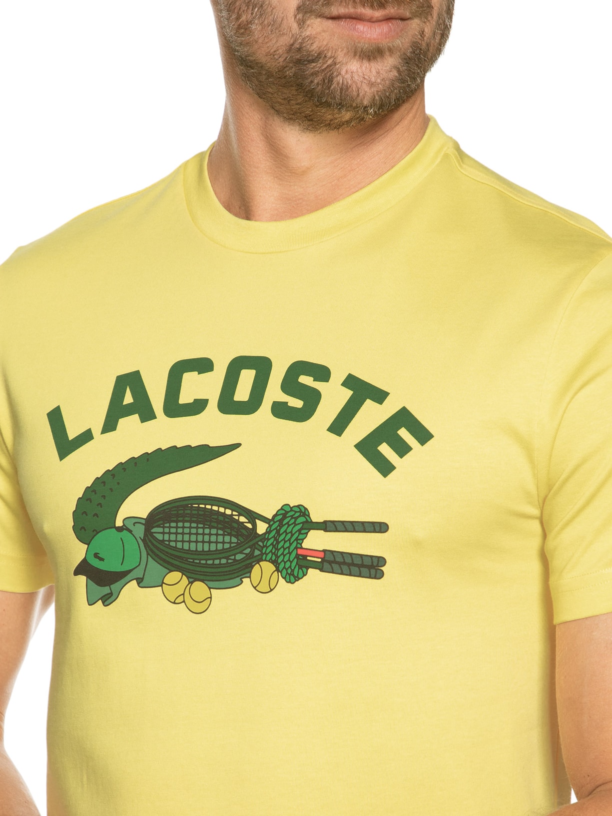 Camiseta Masculina Esportiva Tennis Ultra Dry Amarelo Lacoste