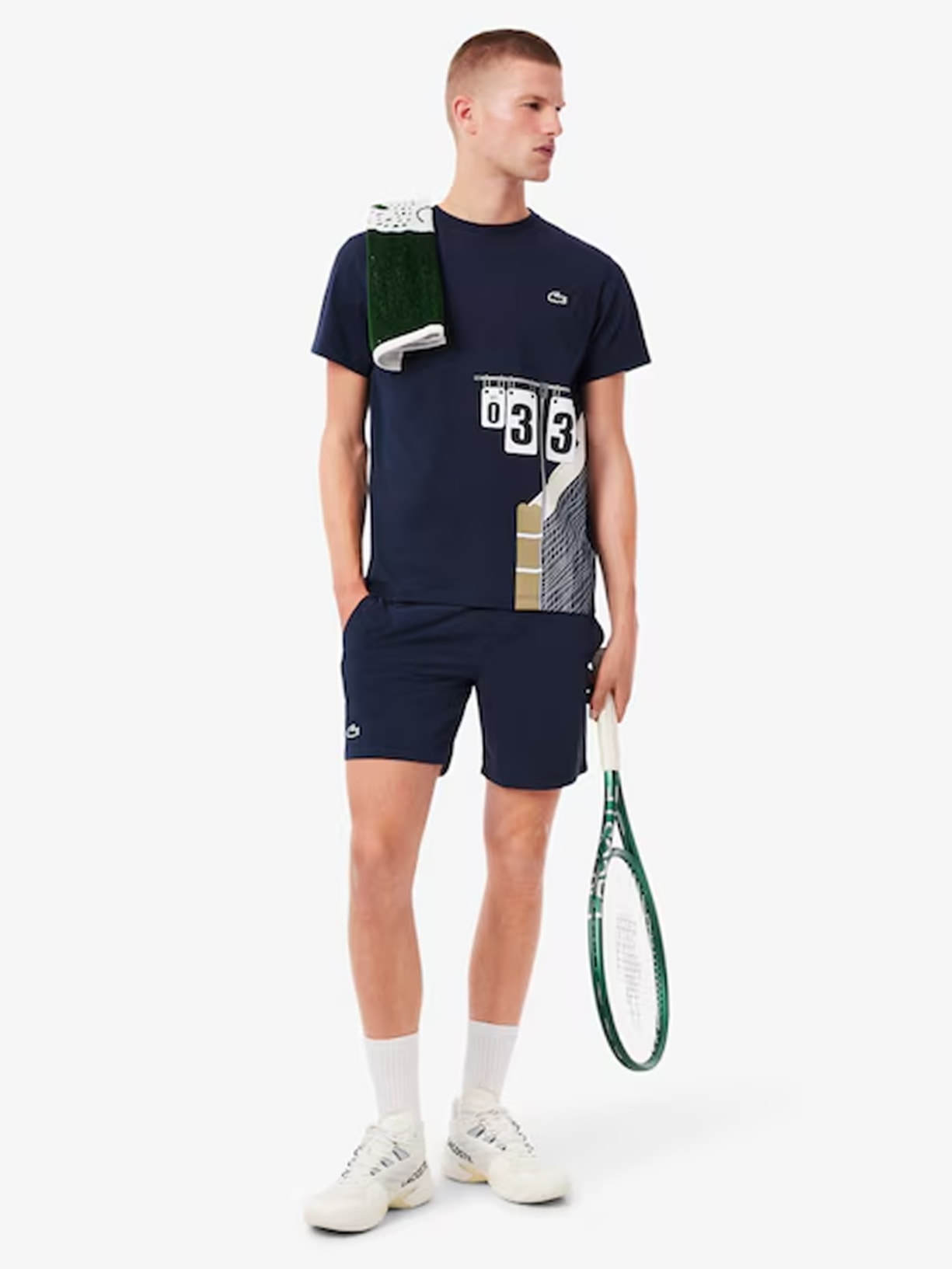 Camiseta Masculina Esportiva Tennis Ultra Dry Azul Lacoste