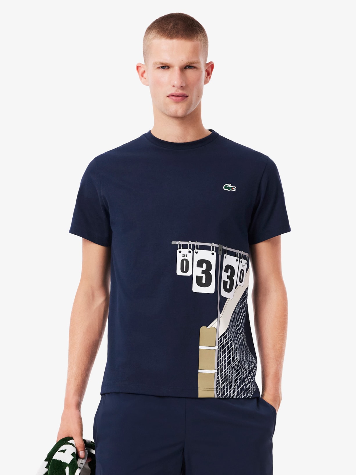 Camiseta Masculina Esportiva Tennis Ultra Dry Azul Lacoste