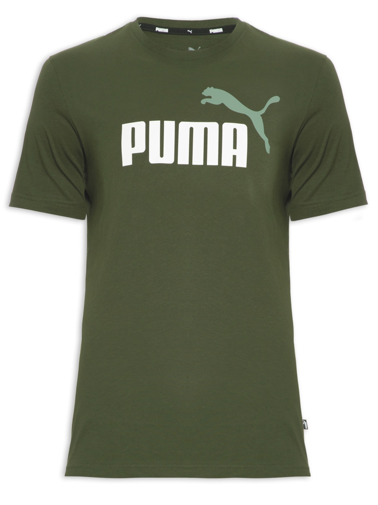 Camiseta Masculina Ess+ 2 Col Logo - Verde