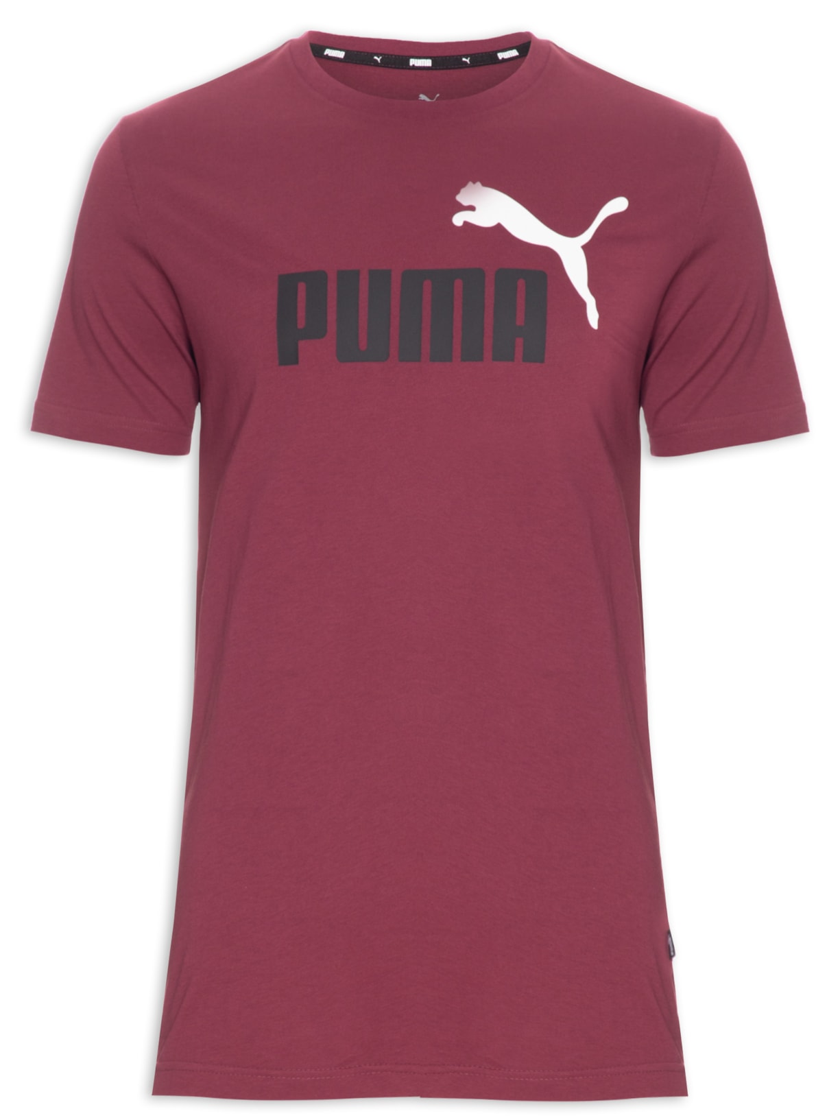 Camiseta Masculina Ess+ 2 Col Logo - Vinho