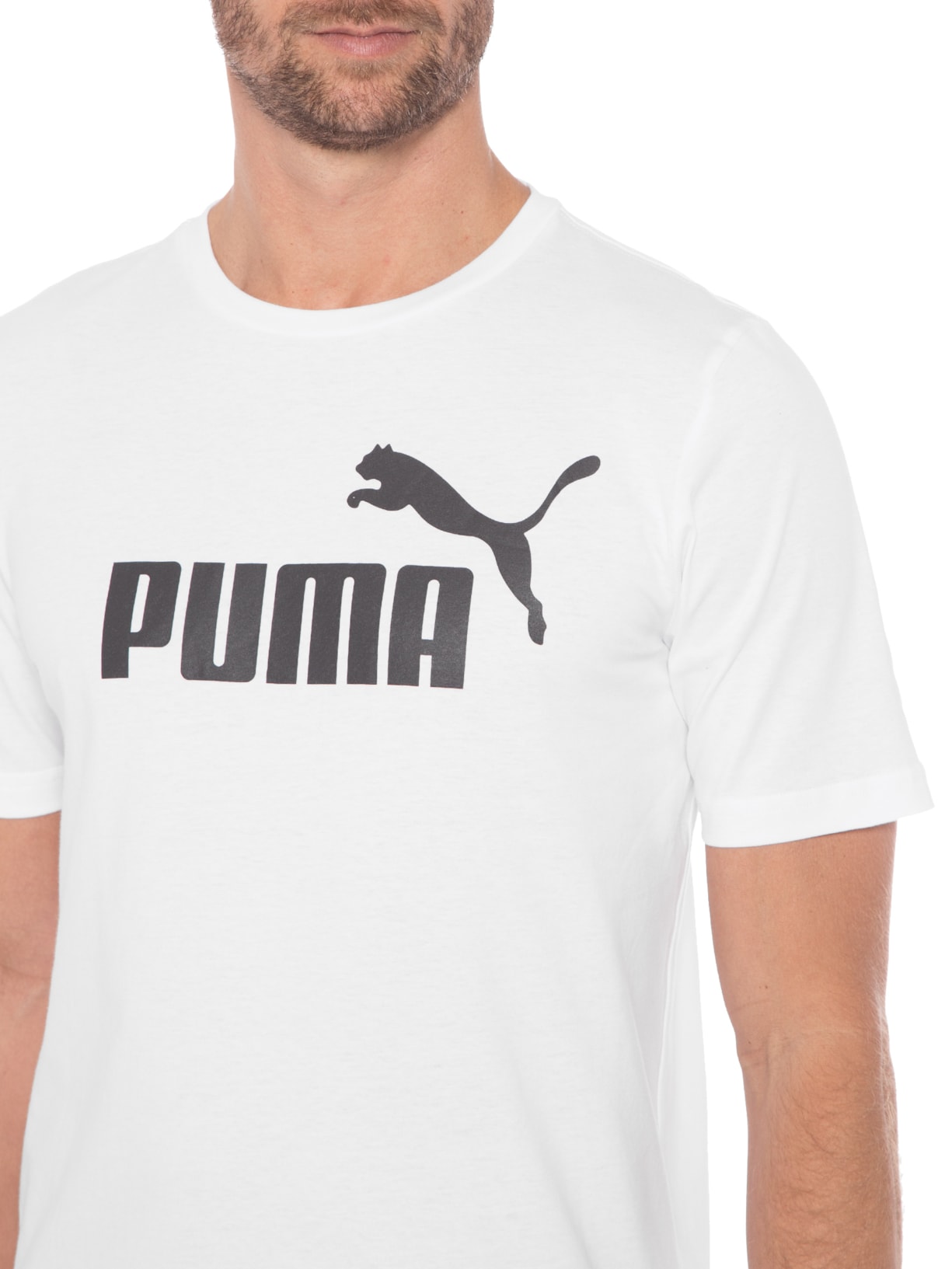 Camiseta Masculina Ess Logo Branco Puma