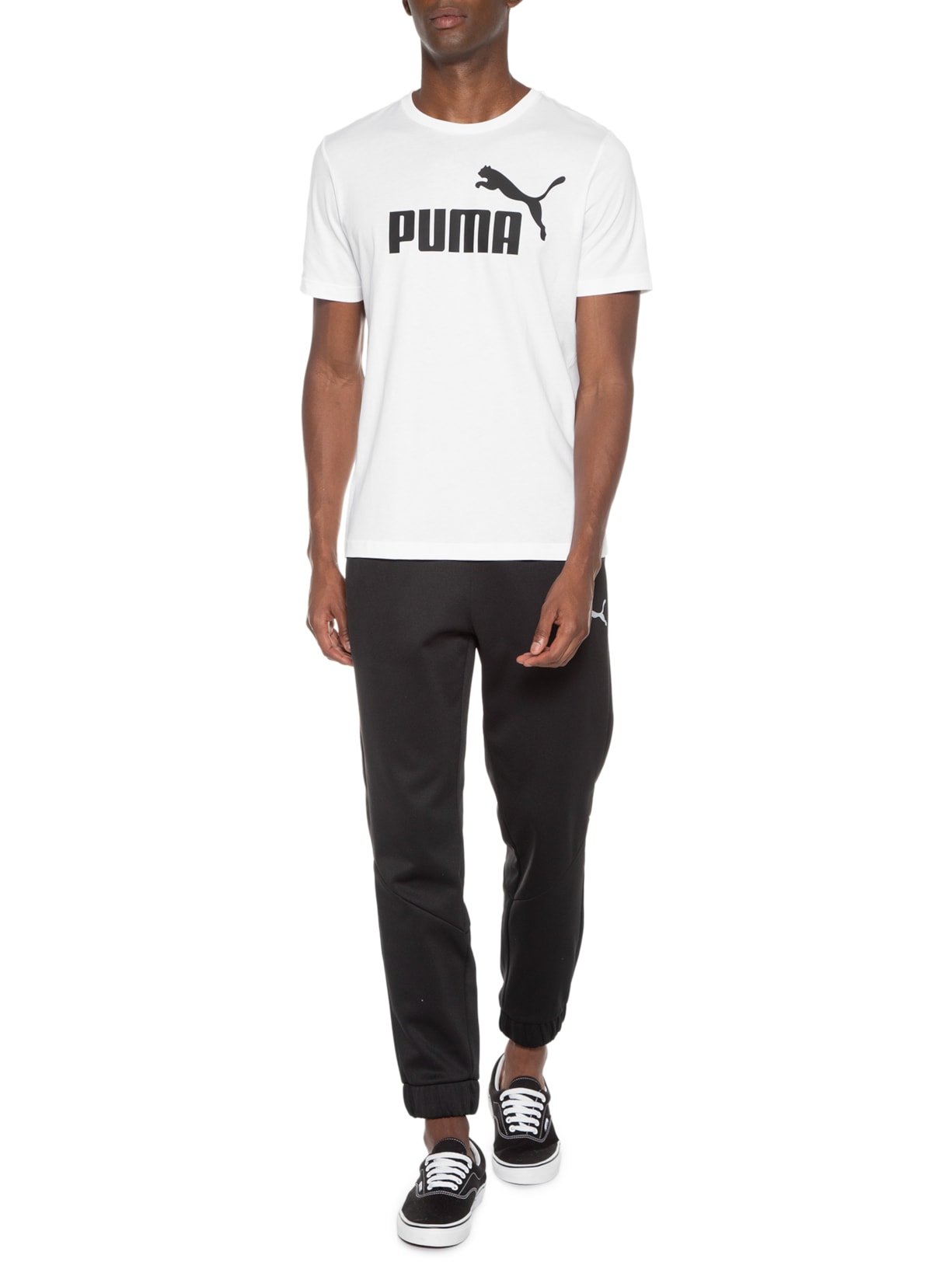 Camiseta Masculina Ess Logo Tee Branco Puma