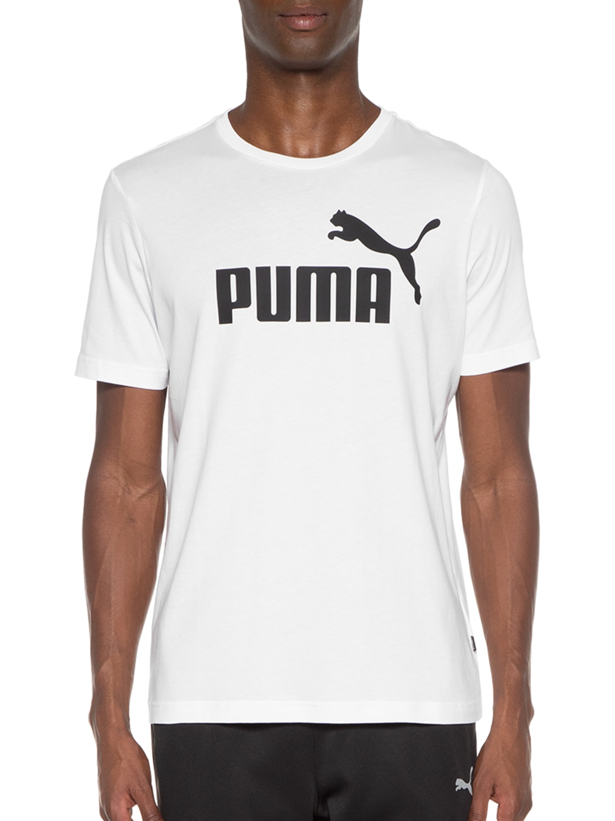 Camiseta Masculina Ess Logo Tee Branco Puma