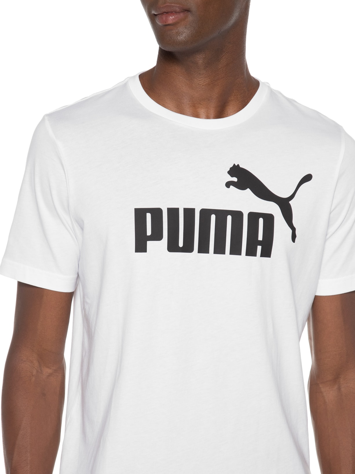 Camiseta Masculina Ess Logo Tee Branco Puma