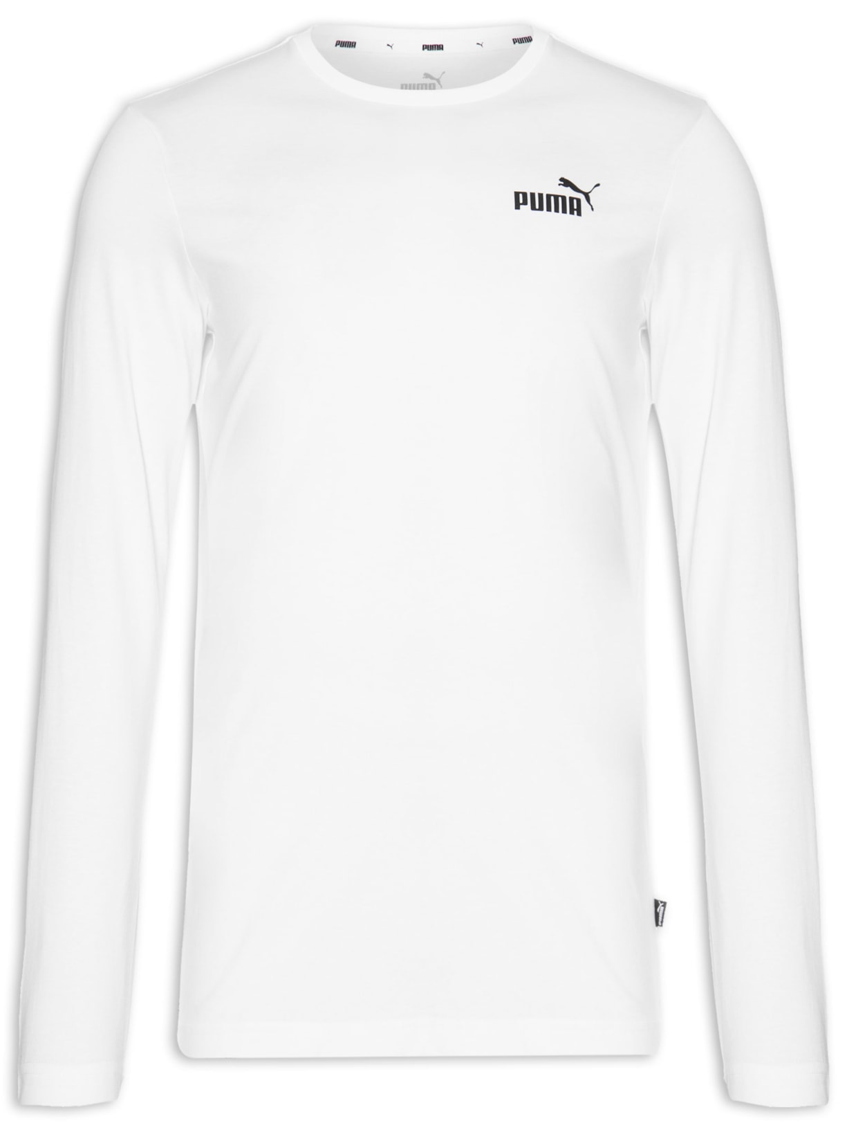 Camiseta Masculina Ess Small Logo Longsleeve Tee - Branco