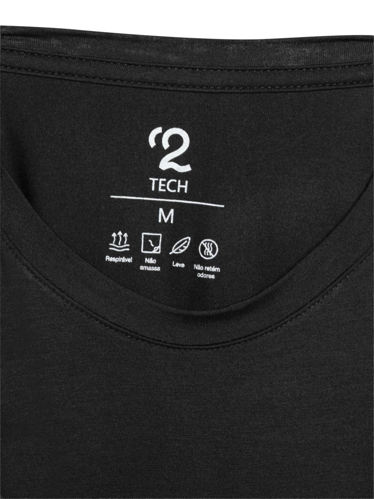 Camiseta Masculina Essencial Tech Em Modal Preto '2 Essential