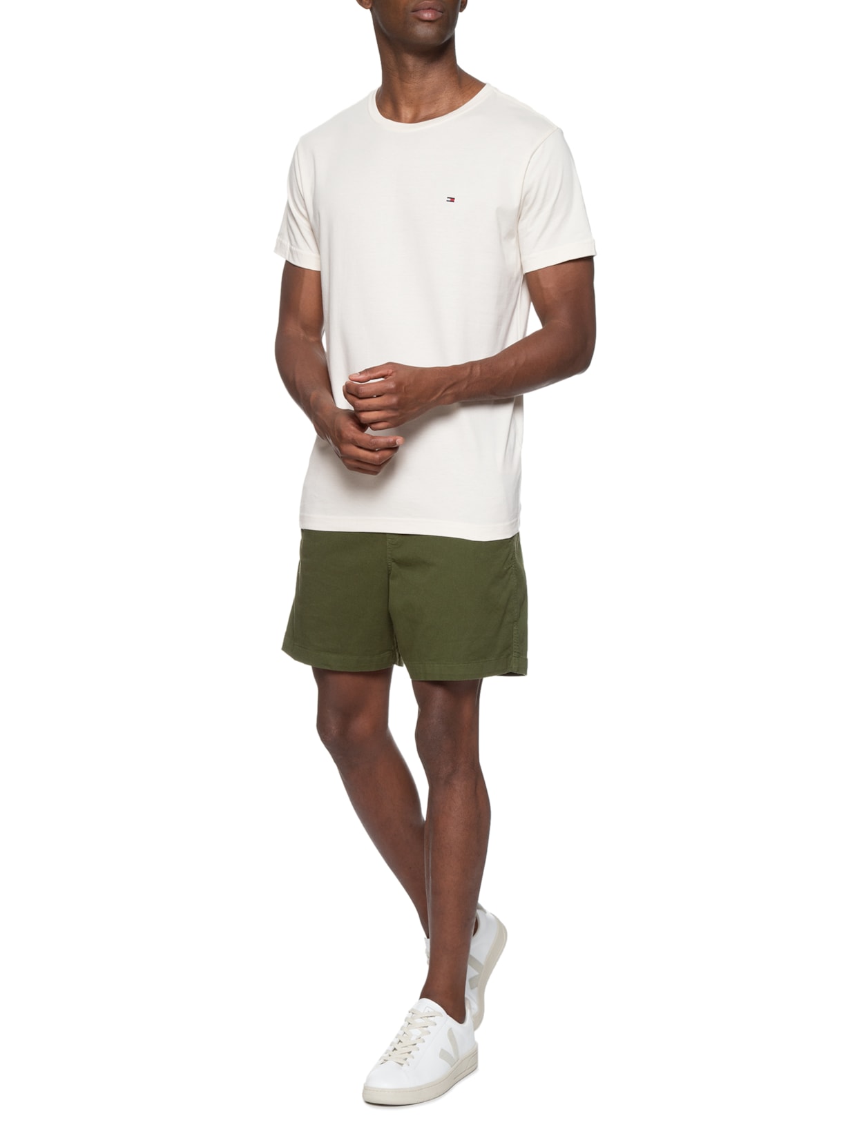 Camiseta Masculina Essential Algodão Cneck Bege Tommy Hilfiger