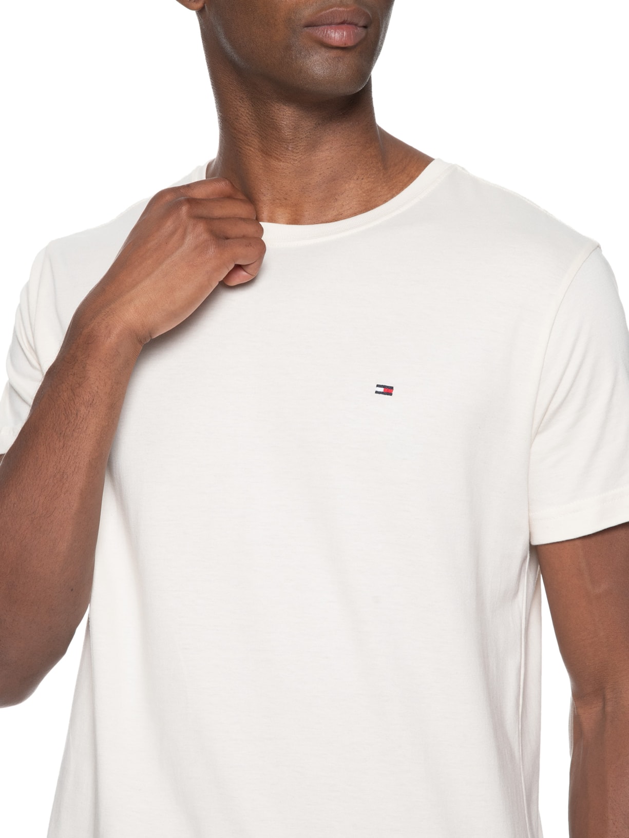 Camiseta Masculina Essential Algodão Cneck Bege Tommy Hilfiger