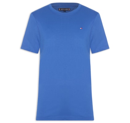 Camiseta Masculina Essential Regular Fit C-Nk Em Algodão - Azul
