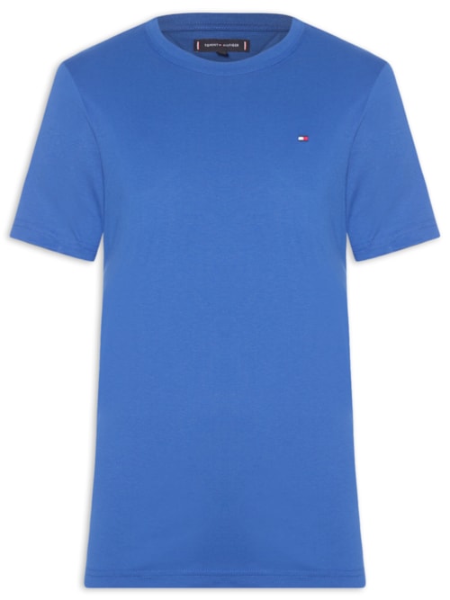 Camiseta Masculina Essential Regular Fit C-Nk Em Algodão - Azul