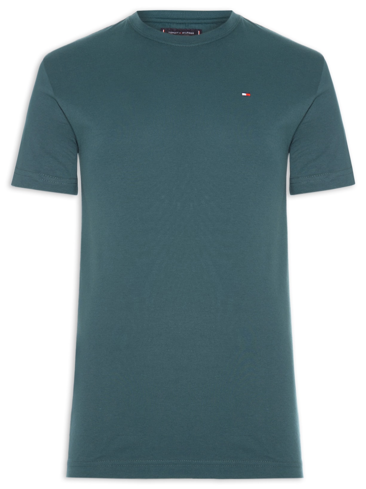 Camiseta Masculina Essential Regular Fit Gola Careca Em Algodão Verde Tommy Hilfiger