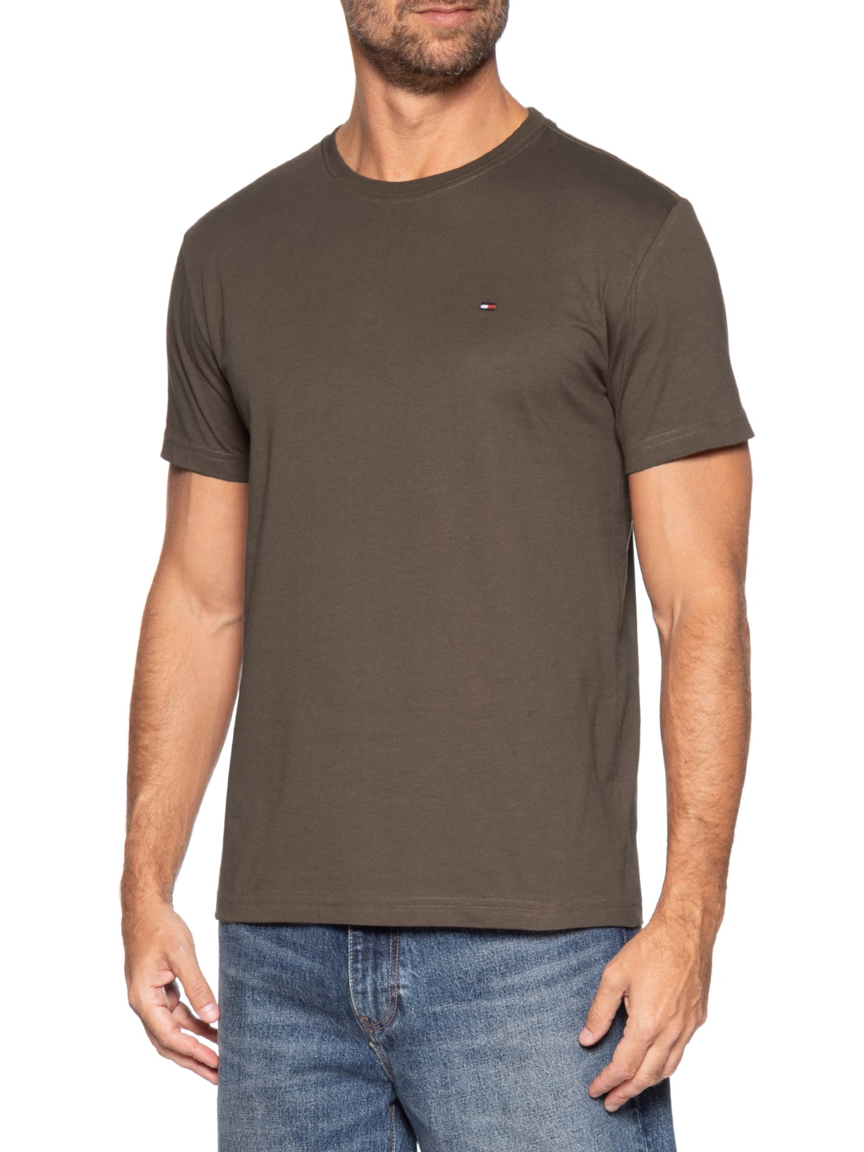 Camiseta Masculina Essential Regular Fit Marrom Tommy Hilfiger