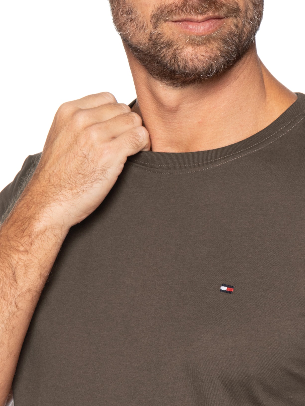 Camiseta Masculina Essential Regular Fit Marrom Tommy Hilfiger