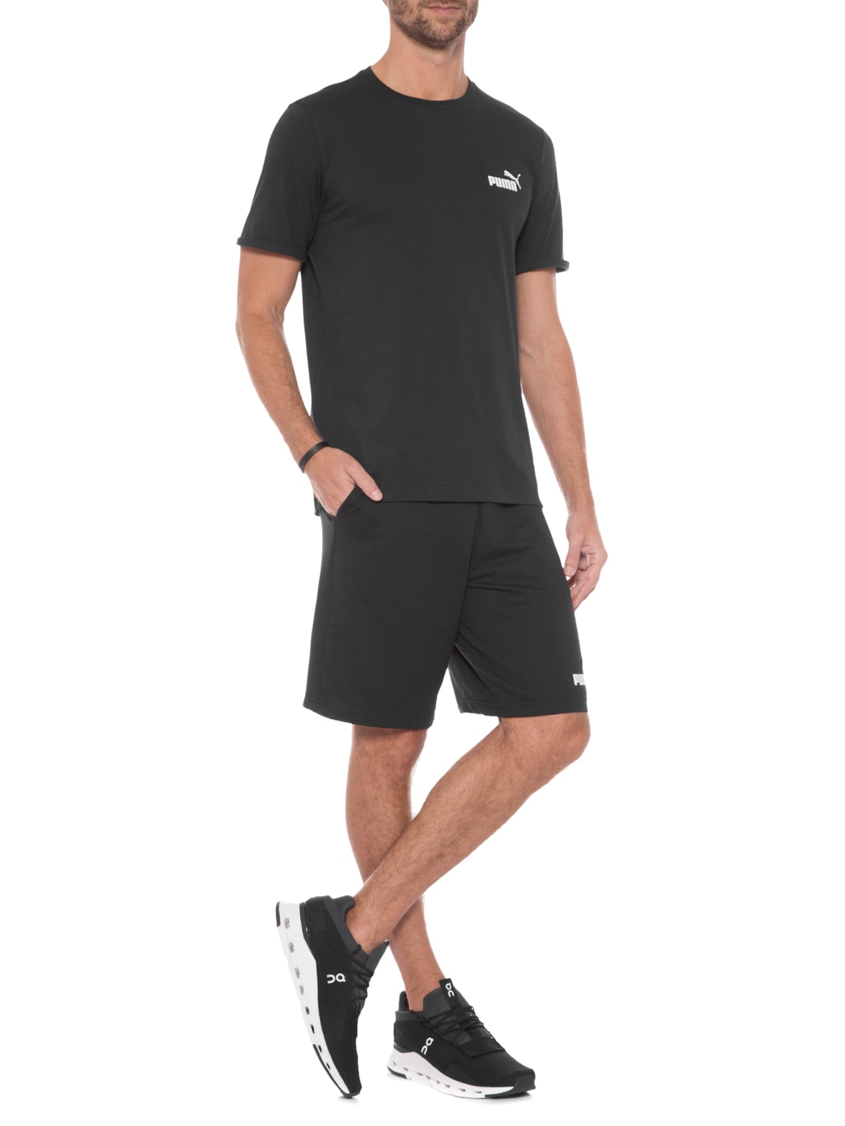 Camiseta Masculina Essential Small Logo Preto Puma