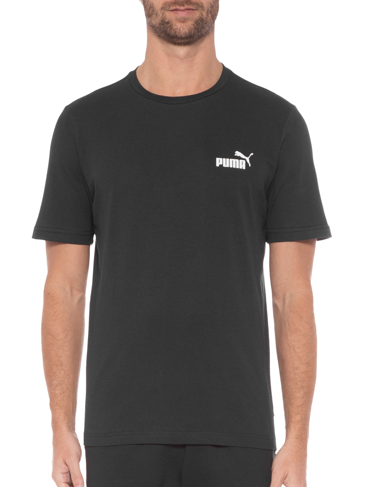 Camiseta Masculina Essential Small Logo Preto Puma