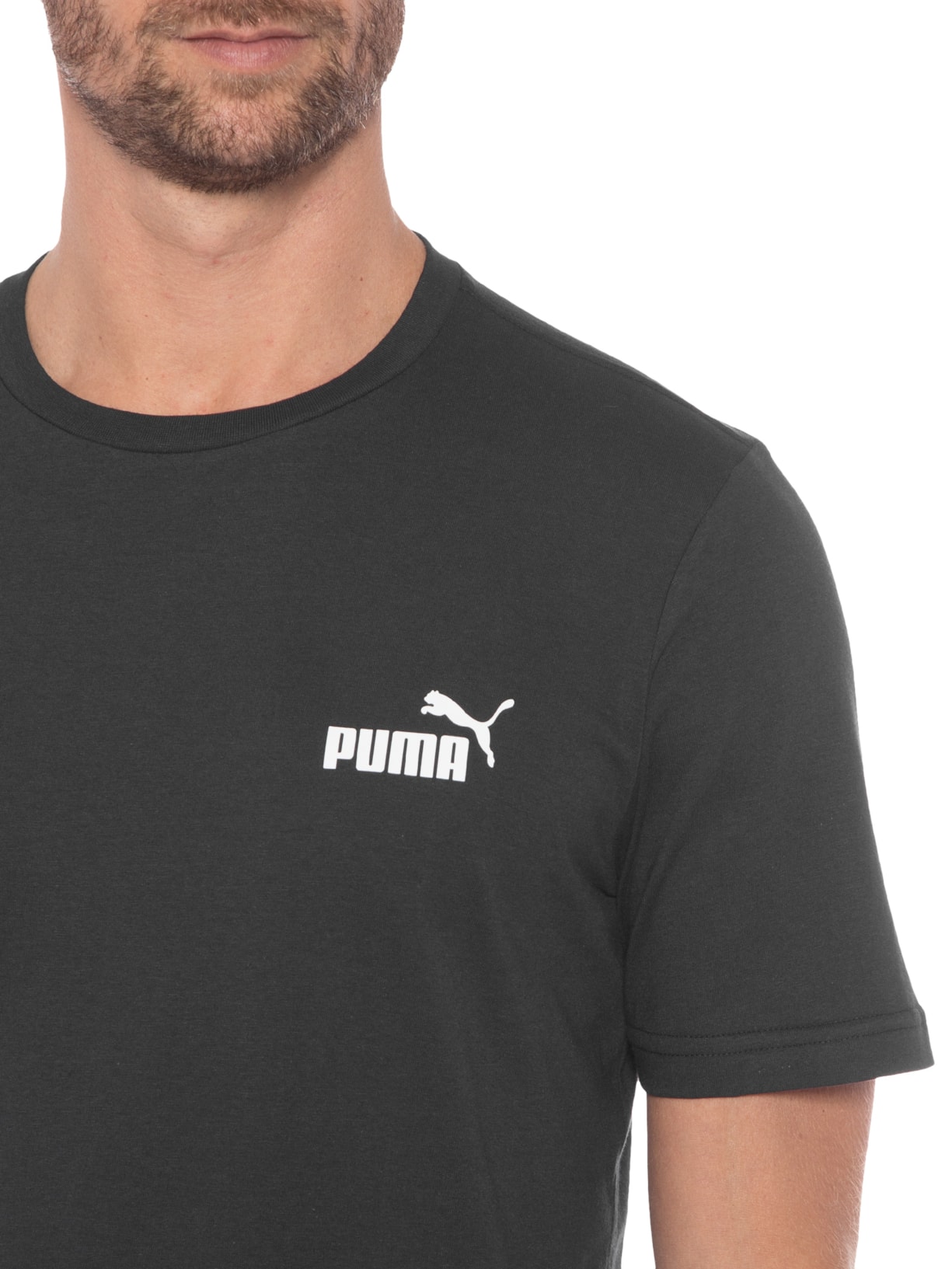 Camiseta Masculina Essential Small Logo Preto Puma